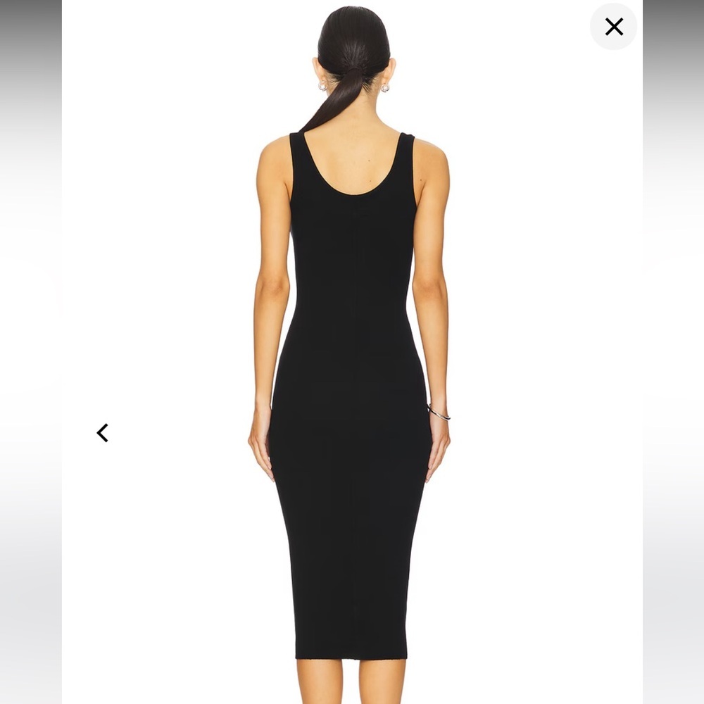 Enza Costa Silk Knit Tank Midi Dress In Black S - Picture 2 of 7